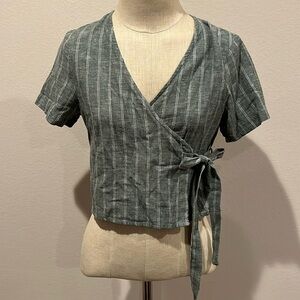 Wrap Linen Blouse